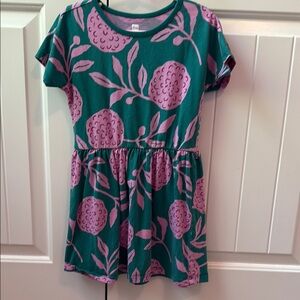 Floral Kids Dress in Green and Purple